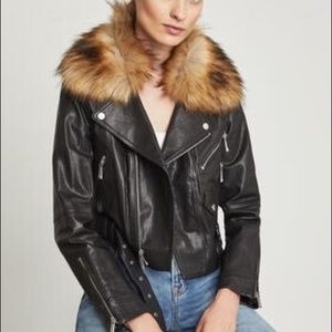 BCBG black leather Kaylee Moro jacket
